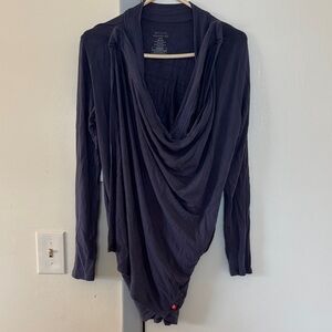 Magnetic Me Navy Draped Front Cardigan
